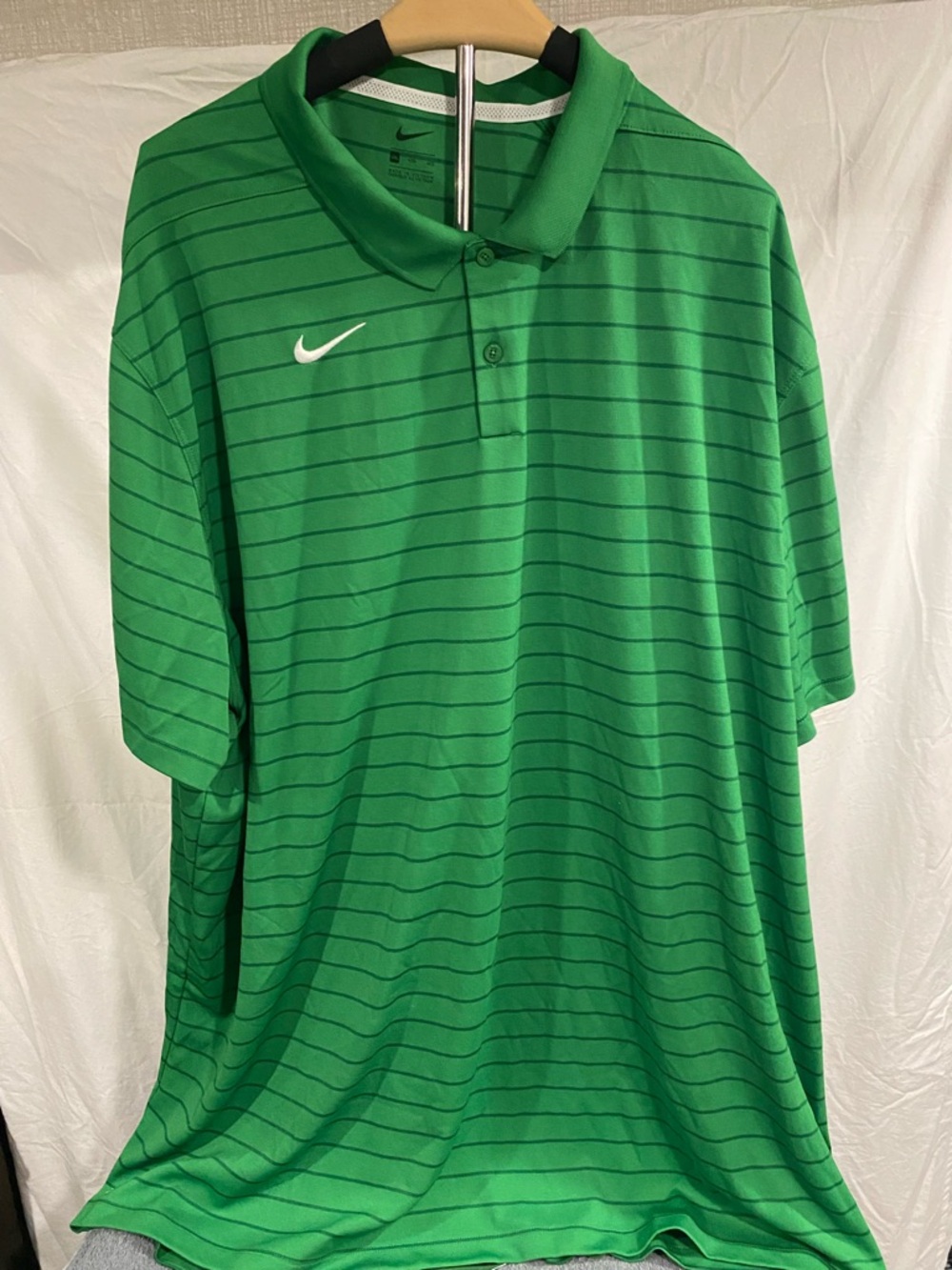 Nike Men’s Green Striped Polo Shirt 4XL